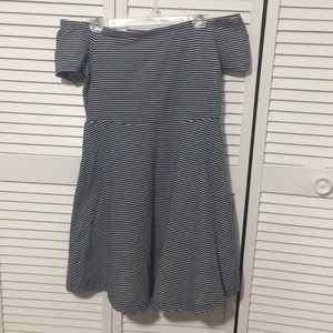 NWT Navy Blue Striped Skater Dress